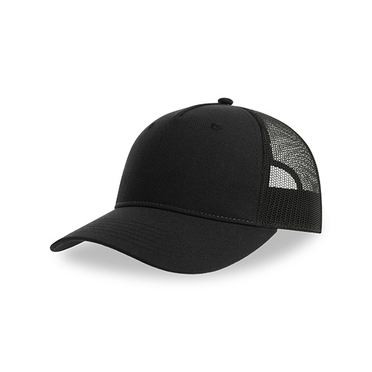 Czapka Trucker Recykling Poliester Oddychająca AT107 - Black & Black