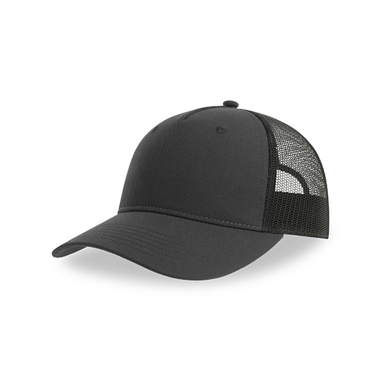 Czapka Trucker Recykling Poliester Oddychajaca AT107 - Dark Grey & Black