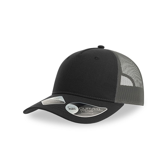 Czapka Trucker Recykling Poliester Oddychajaca AT107 - Black & Dark Grey
