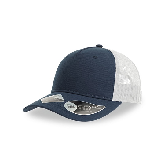 Czapka Trucker Recykling Poliester Oddychajaca AT107 - Navy & White