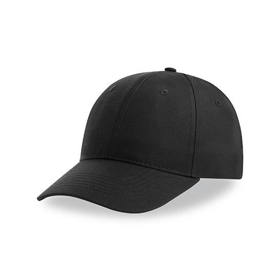 Czapka Bejsbolowa 6 Panelowa Poliester Recykling AT113 - Black