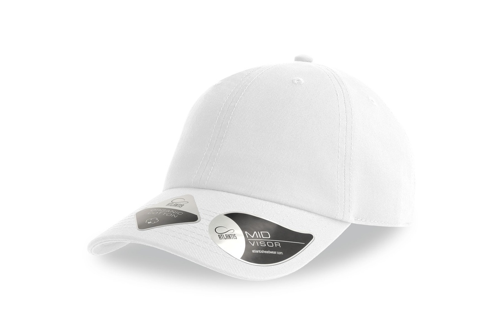 Czapka 6-panelowa Nieusztywniana Dad Cap Bawelna Organiczna Twill AT115 - White