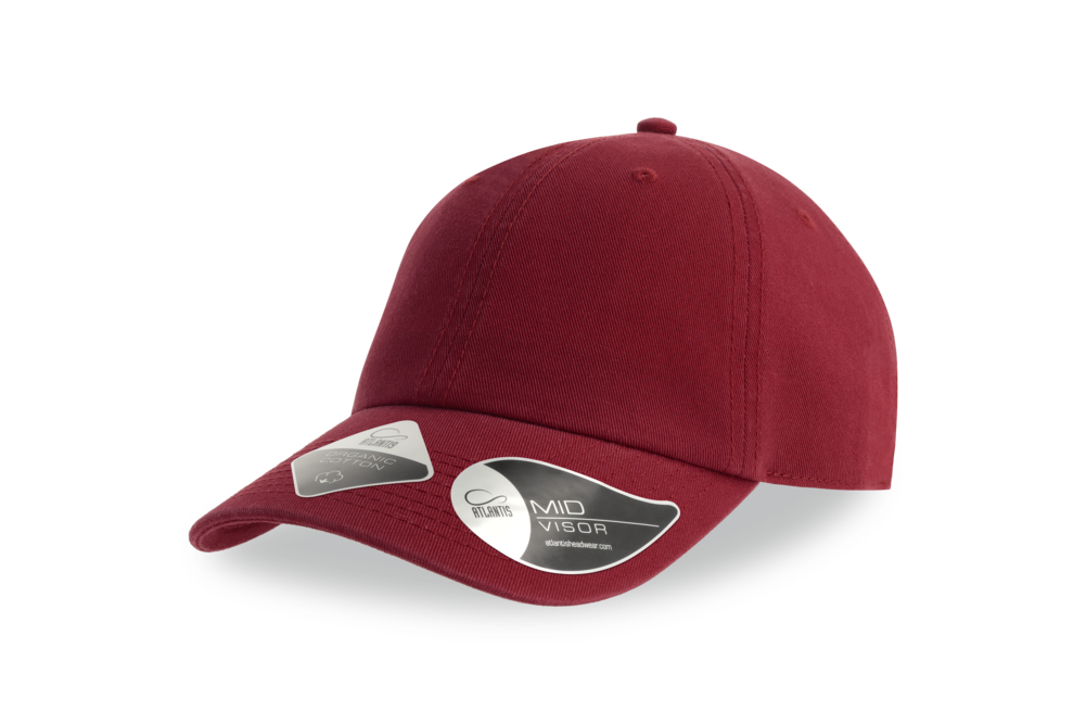 Czapka 6-panelowa Nieusztywniana Dad Cap Bawełna Organiczna Twill AT115 - Cardinal Red