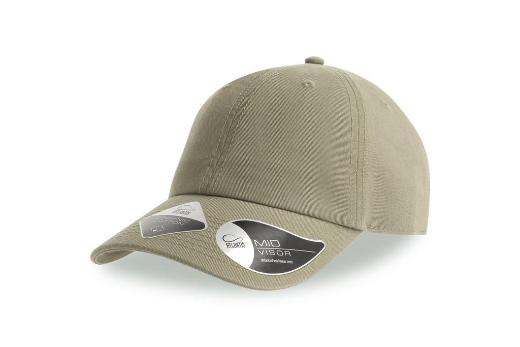 Czapka 6-panelowa Nieusztywniana Dad Cap Bawelna Organiczna Twill AT115 - Khaki