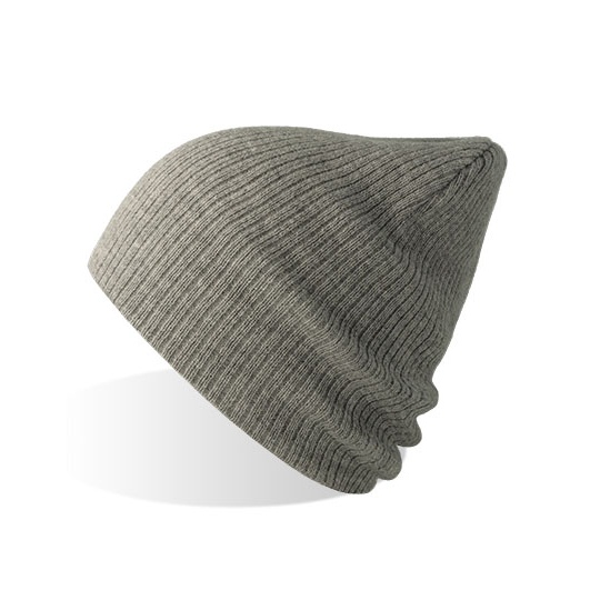Czapka Długa Beanie Poliester z Recyklingu AT122 - Light Grey Melange
