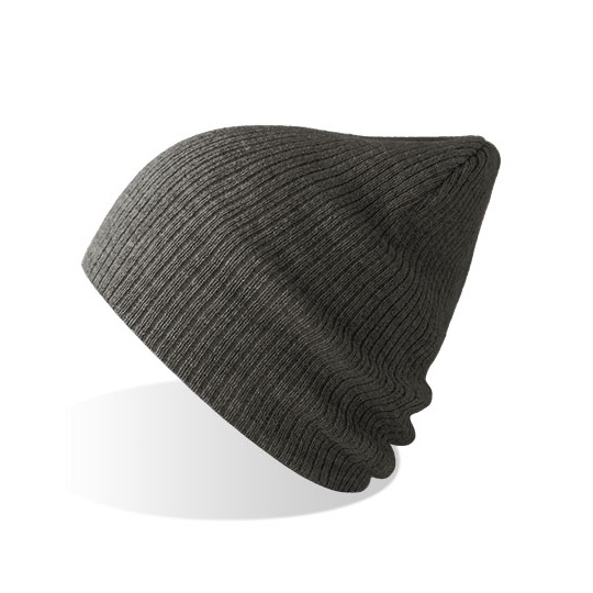 Czapka beanie AT122 - Dark Grey Melange