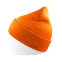 Czapka Beanie z Mankietem Przetworzony Poliester AT125 - Orange Fluo