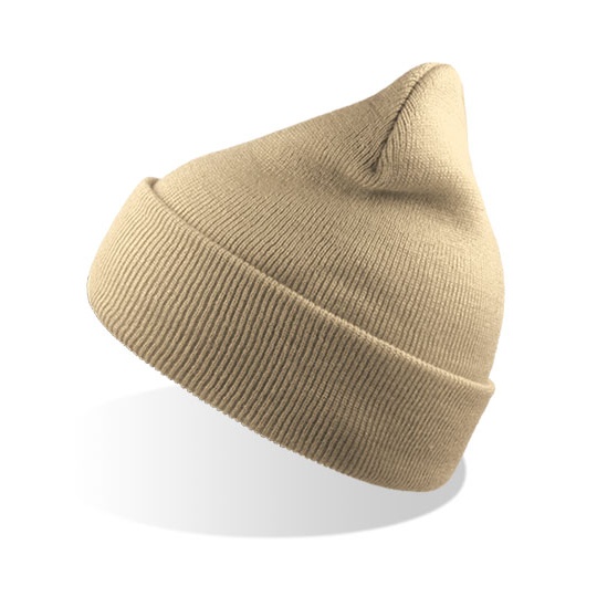 Czapka Beanie z Mankietem Przetworzony Poliester AT125 - Beige