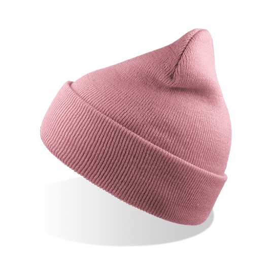 Czapka Beanie z Mankietem Przetworzony Poliester AT125 - Pink