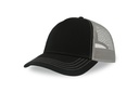 Czapka Trucker 5-panelowa Bawełniana z Siateczka AT527 - Black & Grey