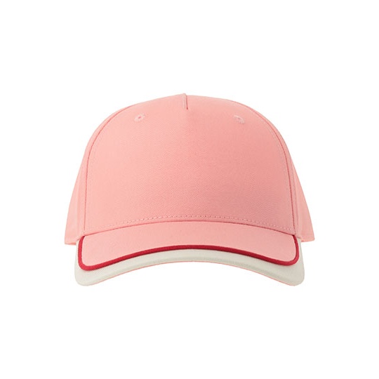 Czapka dziecieca z daszkiem AT532 - Pink & White