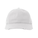 Czapka Niestrukturalna Bawełniana Zniszczona AT682 - White