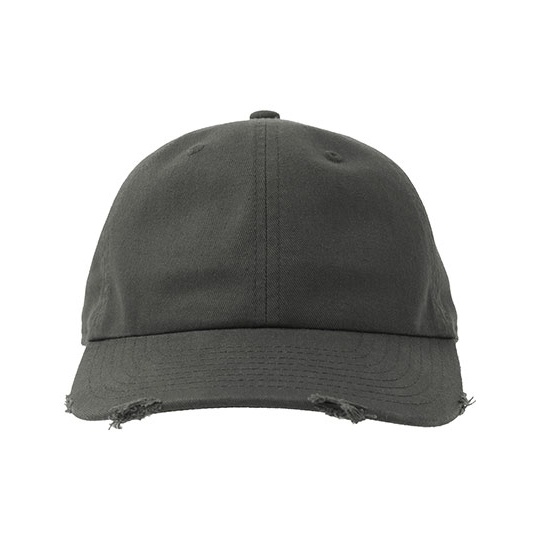 Czapka Niestrukturalna Bawełniana Zniszczona AT682 - Dark Grey