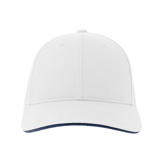 Czapka Klasyczna Bawelniana Twill AT684 - White & Navy