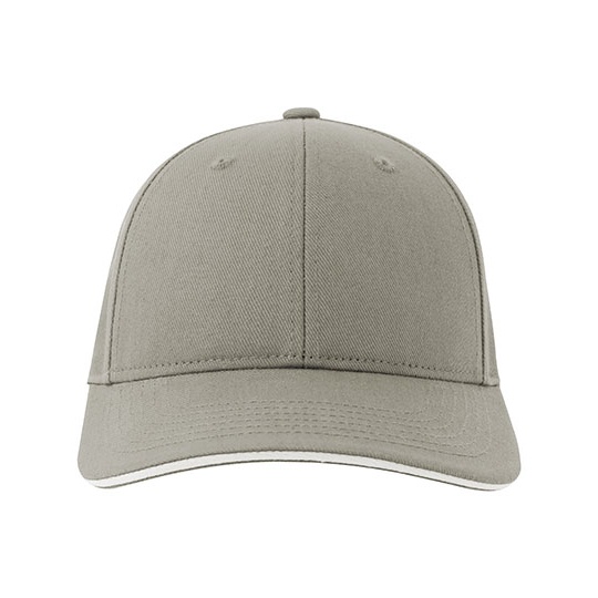 Czapka Klasyczna Bawelniana Twill AT684 - Grey & White