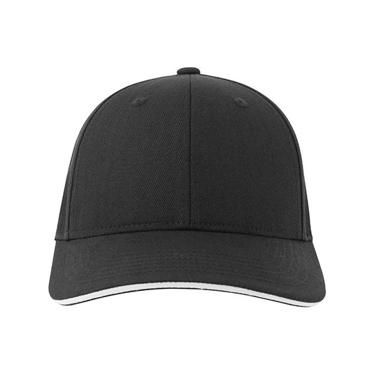 Czapka Klasyczna Bawelniana Twill AT684 - Black & White