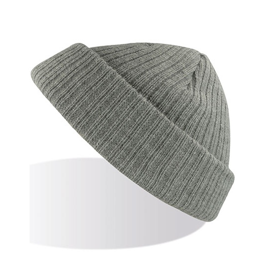 Czapka Beanie Dzianinowa AT796 - Light Grey Melange