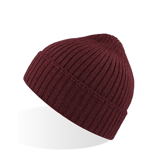 Czapka beanie AT802 - Burgundy Melange