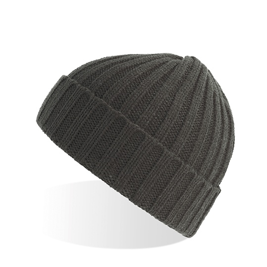 Czapka prążkowana AT803 - Dark Grey Melange
