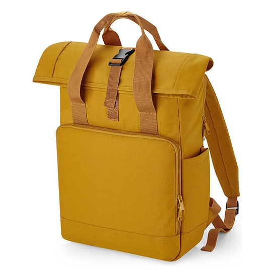 Plecak roll-top z recyklingu na laptop BG118L - Mustard