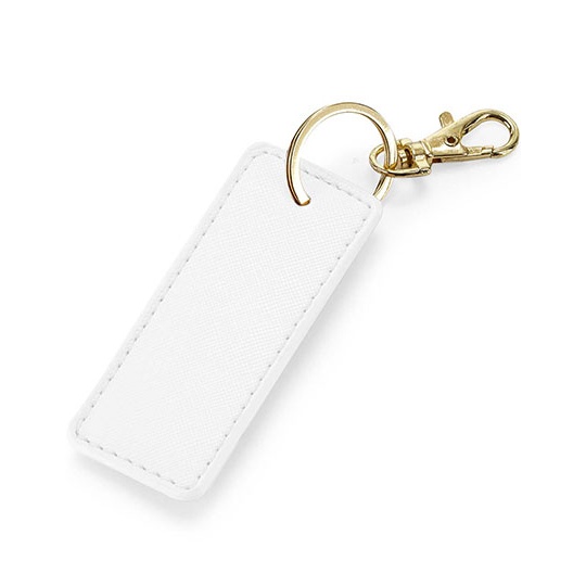 Brelok Prostokatny Poliuretan Saffiano BG744 - Soft White