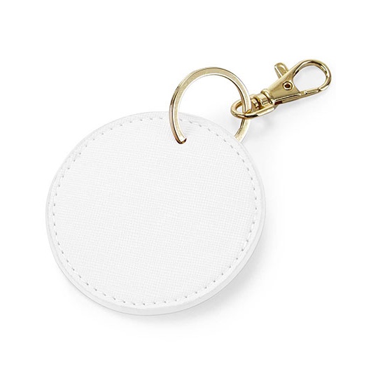 Brelok Okragly Poliuretan Saffiano BG745 - Soft White
