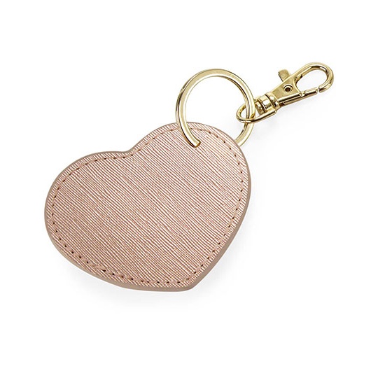Brelok Serce Poliuretan Saffiano BG746 - Rose Gold