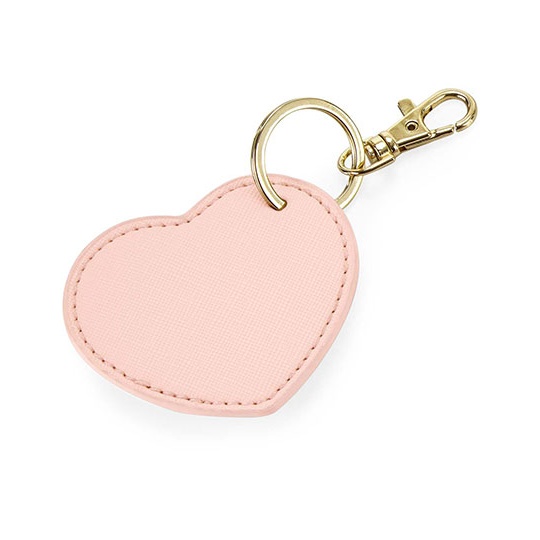 Brelok Serce Poliuretan Saffiano BG746 - Soft Pink
