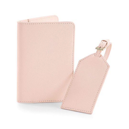 Zestaw Podrozny Dwuczesciowy Saffiano Sztuczna Skora BG755 - Soft Pink