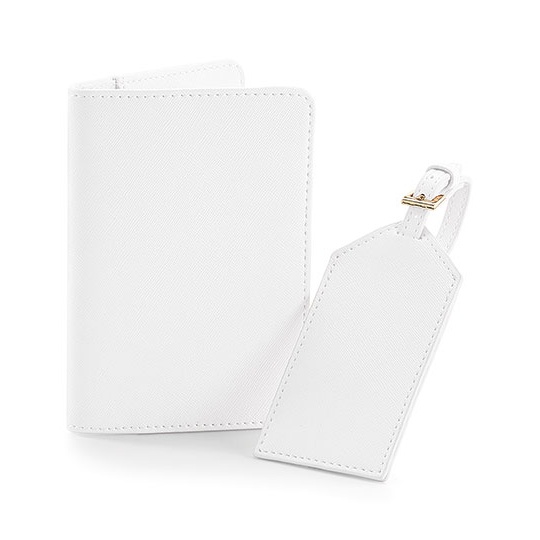 Zestaw Podrozny Dwuczesciowy Saffiano Sztuczna Skora BG755 - Soft White