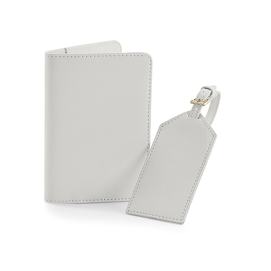 Zestaw Podrozny Dwuczesciowy Saffiano Sztuczna Skora BG755 - Soft Grey