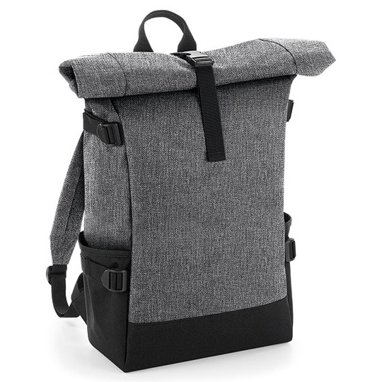 Plecak roll-top Poliester 600D BG858 - Grey Marl & Black
