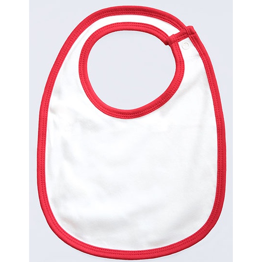 Śliniak Jednowarstwowy Bawełniany BZ59 - White & Red