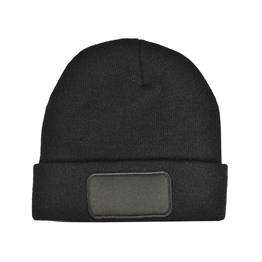 Dzianinowa czapka z wywinięciem C1451 - Black
