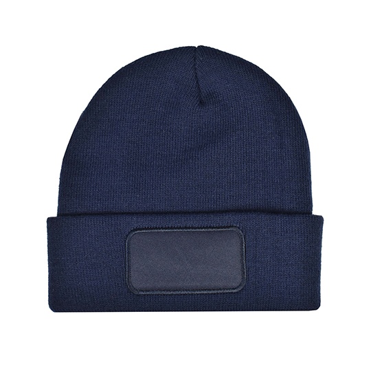 Czapka Dzianinowa Akrylowa z Wywinieciem C1451 - Navy