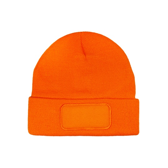 Czapka Dzianinowa Akrylowa z Wywinieciem C1451 - Orange