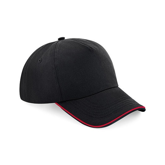 Czapka 5-panelowa CB25c - Black & Classic Red