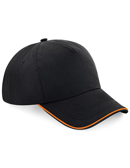 Czapka 5-panelowa CB25c - Black & Orange