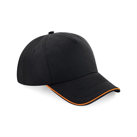 Czapka 5-panelowa CB25c - Black & Orange