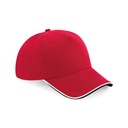 Czapka 5-panelowa CB25c - Classic Red & Black