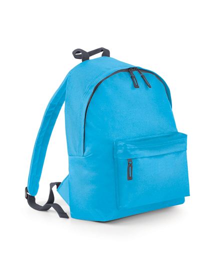 Surf Blue & Graphite Grey - Modny plecak mlodziezowy 18L wytrzymaly z kieszenia na zamek BagBase 
