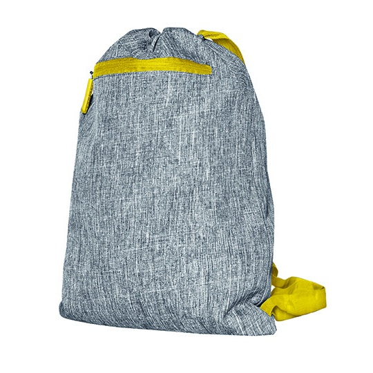 Torba sportowa ściągana BS15391 - Grey Melange & Yellow
