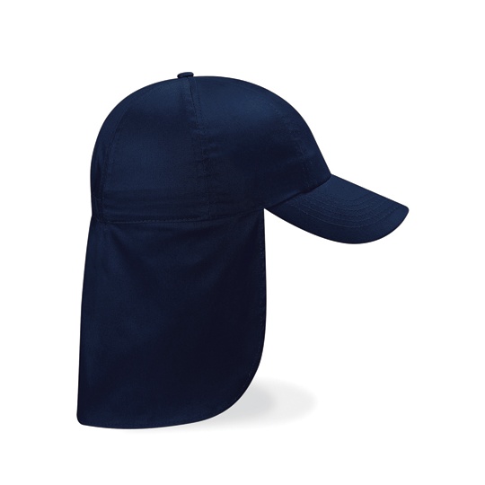 Czapka Dziecieca 6 Panelowa Bawelna Twill z Oslona Karku CB11b - French Navy