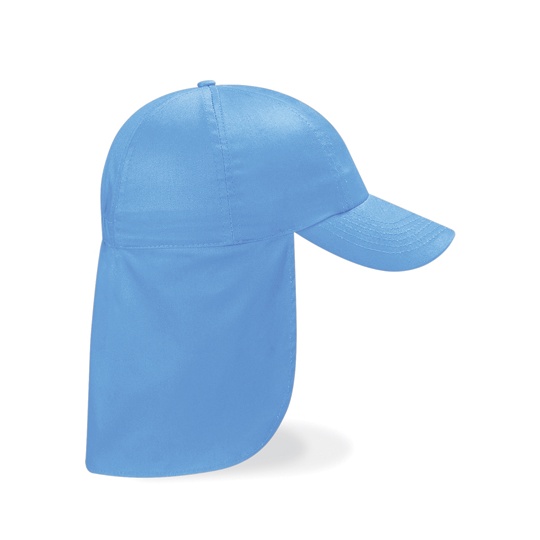 Czapka Dziecieca 6 Panelowa Bawelna Twill z Oslona Karku CB11b - Sky Blue