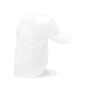 Czapka Dziecieca 6 Panelowa Bawelna Twill z Oslona Karku CB11b - White