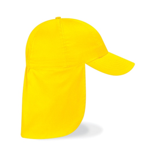 Czapka Dziecieca 6 Panelowa Bawelna Twill z Oslona Karku CB11b - Yellow