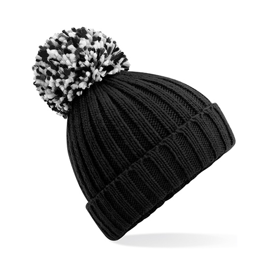 Ciepla czapka z pomponem CB390 - Black