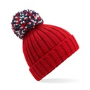 Ciepła czapka z pomponem CB390 - Classic Red
