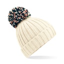 Ciepla czapka z pomponem CB390 - Off White