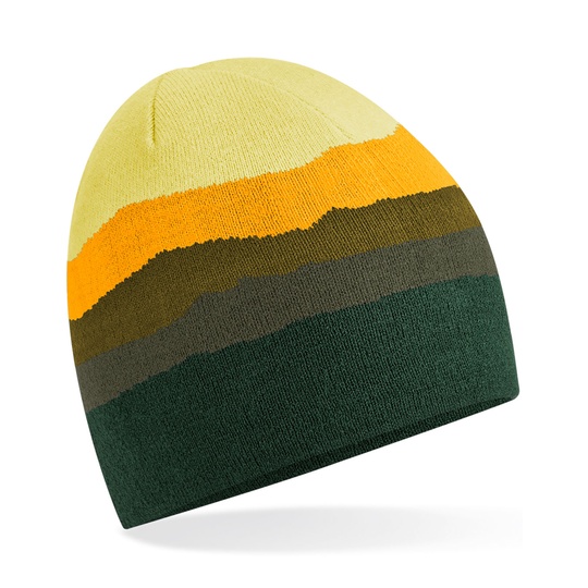 Czapka Dzianinowa z Recyklingu z Gorskim Wzorem CB394R - Alpine Peaks